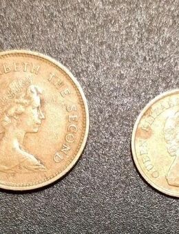 Hongkong Dollar 2 Münzen Asien Asia Queen Elisabeth II  1977 und 1984 zusammen - Essen