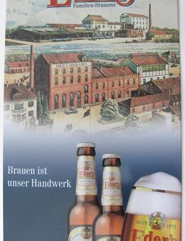 Eder & Heylands Brauerei Nr. - Brauen ist unser Handwerk - Lanz Bulldog - Traktor mit Hänger auf Blechschild 24,5 x 13,5 cm - Doberschütz