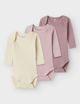Name It Body NBNBODY 3P LS SOLID RIB (Packung, 3-tlg)