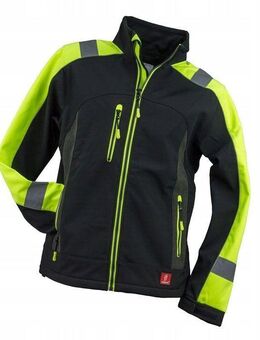 Premium Edition Warn-Softshelljacke mit Reflektoren gelb Design1 - Wuppertal