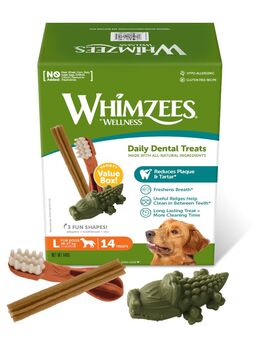 Whimzees by Wellness Hundesnack zum Sonderpreis! - Mixbox Größe L: für große Hunde (18 - 27 kg, 14 Stück)