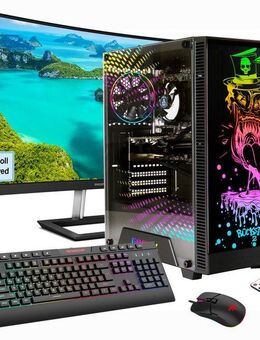 GAMEMAX Multimedia-PC Rockstar PC-Komplettsystem (32", AMD Ryzen 5 5600GT, Radeon Graphics, 16 GB RAM, 1000 GB SSD, Windows 11,inklusive 32" Curved Monitor Philips E-line 322E1C)