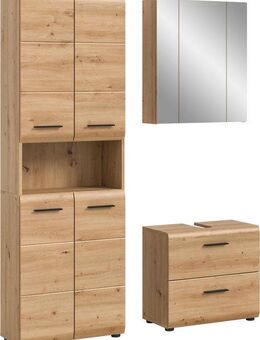 INOSIGN Badmöbel-Set FLORENZ, TOPSELLER!, 3-teilige Badkombination, hochwertige MDF-Front, (Set, 3-St., best. aus: 1 Hochschrank, 1 Waschbeckenunterschrank, 1 Spiegelschrank), Bad-Kombination, Bad-Möbel, Badezimmer, Kombination, Kombi