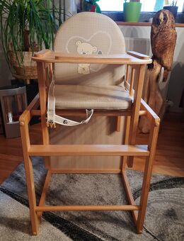 Kinderhochstuhl Roba aus hellem Holz mit Teddymotiv - Fürstenfeldbruck