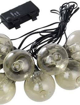 EGLO Lichterkette LED Lichterkette Libisa, Balkon Deko, Glühbirnen, IP44 Outdoor, 10-flammig, Kunststoff, 10 Leuchtmittel, 4,05m Kabel, batteriebetrieben, Terrasse