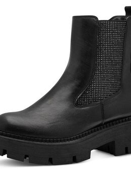 Tamaris Chelseaboots, Blockabsatz, Stiefelette mit funkelnden Strasssteinen besetzt