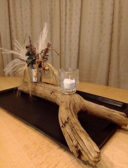 Tischdeko handgefertigter aus Schwemmholz - Schwanau