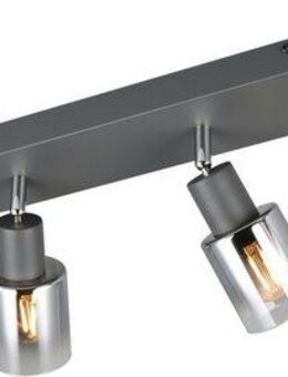 Reality Leuchten Deckenstrahler CADIZ, Spot 4-flammig, exkl 4xE14 max 10W, Glas anthrazit, verspiegelt, Leuchtmittel wechselbar, warmweiß - kaltweiß, verstellbarer Deckenspot E14 Fassung, mit Glasschirm smoke Farbverlauf