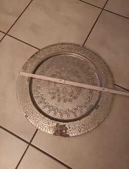 silbernes Tablett mit Spiegelquadraten (teilweise abgeblättert) - Dortmund Aplerbeck