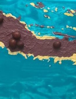 Acryl-Bild CHOCOLATE ISLANDS, 50x20 cm, Unikat, Künstler signiert - Darmstadt