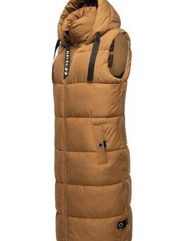 Navahoo Steppweste Schnuffelchen (1-tlg) warme Damen Outdoor-Weste lang mit Kapuze