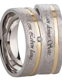 Silberringe mit goldfarbener Glanzrille SR990-SR991g - Aholming