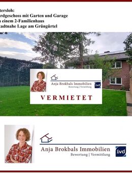 Gütersloh: Erdgeschoss mit Garten und Garage in einem 2 Familienhaus, stadtnahe Lage am Grüngürtel - Gütersloh