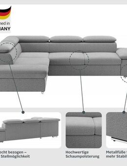 sit&more Ecksofa Valentine, L-Form, Sofa mit Armteil- & Kopfteilverstellung, optional mit Bettfunktion, Ottomane links oder rechts