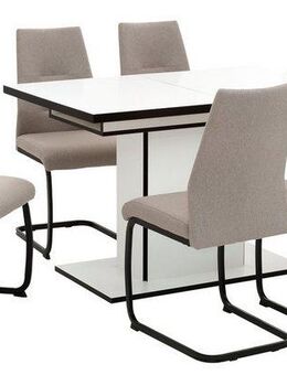HELA Essgruppe Ariana, Esstisch mit 6 Stühlen, ausziehbarer Küchentisch, (Set, 7-tlg., 1 Tisch ausziehbar / 6 Stühle), Tisch 120-160cm, 6 Stühle mit hoher Belastbarkeit