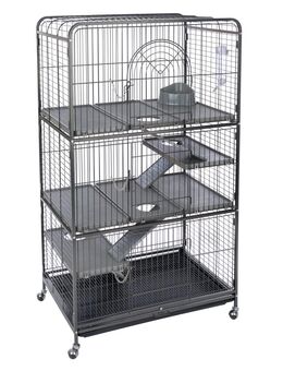 TIAKI Kleintierkäfig Villa - Sparset: Hauptkäfig + Add-on ( L 79 x B 52 x H 142 cm)