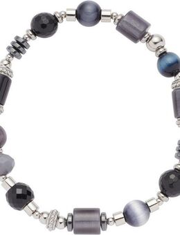 LEONARDO Armband Casoria, mit Glasstein, Hämatit - mit Cat´s Eye