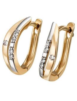 Firetti Paar Creolen Schmuck Geschenk Gold 375 Ohrschmuck Creole, mit Brillant - Krappenfassung