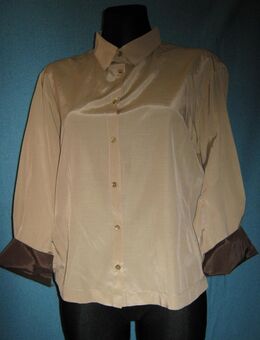 NEU * Elegant * klassisch * ausgefallen * Business * Freizeit * Seiden * Hemd- Bluse "HIRSCH." Gr. 44- 46/ L- XL * caramel- cremè- beige * - Riedlingen