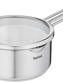 Tefal Kasserolle Nordica, kleiner Topf Induktion 16 cm, Edelstahl (1-tlg), Siebdeckel zum sicheren und mühelosen Abgießen, Doppelgriff