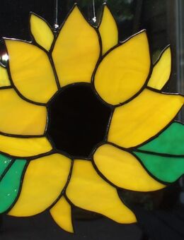 Fensterbild aus Tiffanyglas (Handarbeit) Sonnenblume - Krefeld