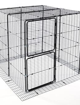 TIAKI Outdoor Katzengehege, schwarz - L 160 x B 160 x H 162 cm
