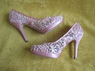 NEU und ungetragen * Blumen * Blüten * Flower * Lace- Spitze * High- Heels * Plateau * Pumps * Schuhe "BODYFLIRT" Gr. 37- 38/ 5 * rosè * rosequarz * - Riedlingen