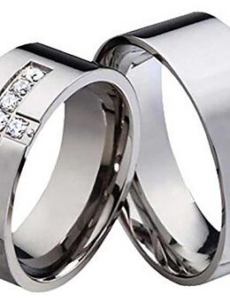 Titanringe als Partnerringe T015 mit Zirkonias - Aholming