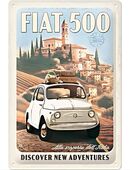 Tolles Fiat 500 Discover New Adventures Blechschild - Nostalgic-Art 20x30 cm in 10115