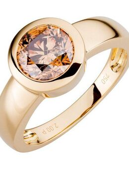 Orolino Fingerring Gold 750 mit natürlichem leicht braunen Brillant 2,0 ct.