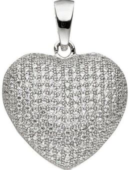 JOBO Herzanhänger Anhänger Herz, 925 Silber mit Zirkonia