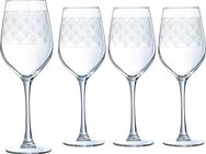 Luminarc Weinglas Trinkglas Paradisio, Glas, Gläser Set, mit Pantographie-Optik, 4-teilig, Made in Europe