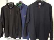 3 NEUE Sweat Troyer Zip Sweatpullover mit Kurz-Reißverschluss Gr 56-58 / Gr XL-XXL 2 x Blau, 1 x Schwarz, Baumwolle Sweatshirt Kleine Stehkragen Bequem u. großzügig geschnitten Baumwoll-Pullover - Bad Oeynhausen