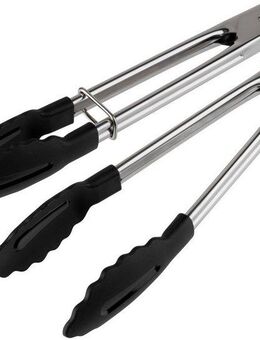 APS Servierzange Universalzangen im 2er Set, Länge 18 cm, aus Edelstahl, Greifer aus Polyamid