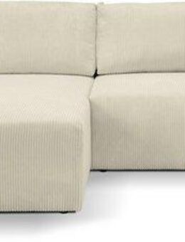 WERK2 Ecksofa Rotterdam-L, kuschelweicher Cord oder Breitcord, L-Form, Breite 267 cm, Design Ecksofa mit Schlaffunktion & Bettkasten, Cord, Natur