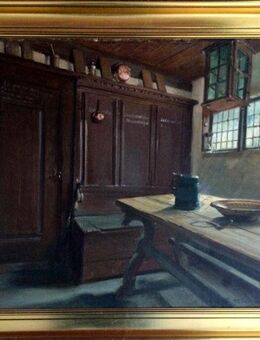 TOP-Ölgemälde PEDER KNUDSEN (1868), Interieur einer Bauernstube um 1900!! - Berlin