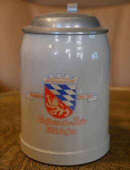 Bierkrug mit Zinndeckel , Keramik , 0,5Liter , Wolfertstetter - Bräu Vilshofen , Braustätte seit 1542 , K330 - Görlitz