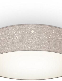 B.K.Licht Deckenleuchte, ohne Leuchtmittel, Textil-Sternenhimmel, taupe, 2-flammig E27, Stoffdeckenleuchte, rund