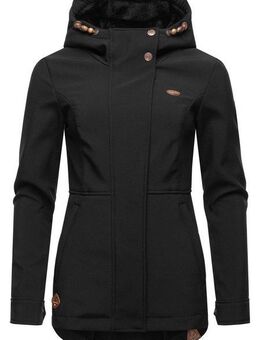 Ragwear Softshelljacke Yba sportliche Damen Outdoorjacke mit Kapuze