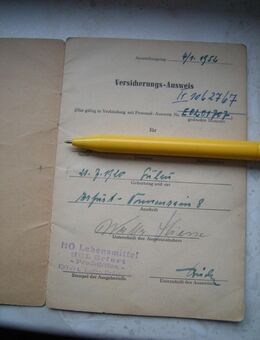 Seltenes historisches Dokument orig. SV Ausweis 1952 Dachbodenfund - Erfurt