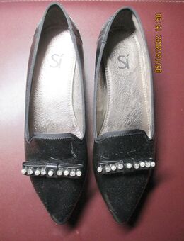 Si Damen Ballerinas Slipper schwarz Glitzer Gr. 36 - TOP - Rottendorf