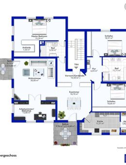 Aus 5 mach 6 Zimmer, Elternbereich und Büro. Mit geringem Aufwand neu gestalten. - München
