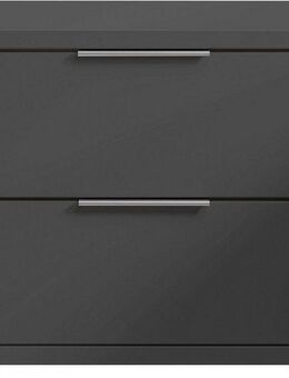 Schlafkontor Nachtkommode Smilla Nachttisch, Nachtkonsole mit Schubkästen, Korpus melaminbeschichtet, silberfarbige oder schwarze Griffe