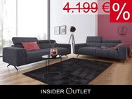 Sofa Garnitur 2 Stück 2-Sitzer Grau Luxus-Microfaser Couch - Köln