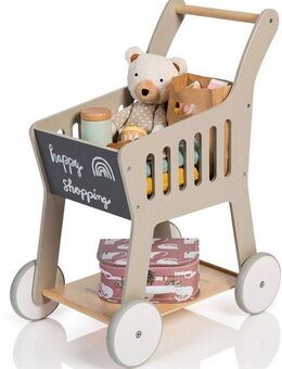 MUSTERKIND® Spiel-Einkaufswagen Rubus, warmgrau/natur