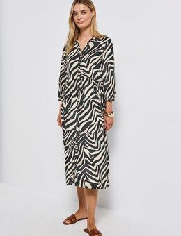 STREET ONE Volantkleid Sommerkleid 3/4-Arm und gemustert