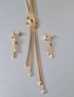 (597) Vergoldetes Collier + Ohrhänger 925 Sterling - Geesthacht