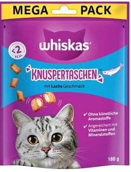 Whiskas Knuspertaschen - Sparpaket Lachs (4 x 180 g)