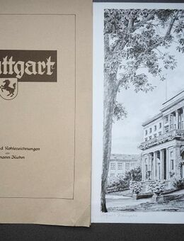 Hermann Kuhn, nach Bleistiftzeichnung, Wilhelmspalais Stuttgart, signiert - Königsbach-Stein
