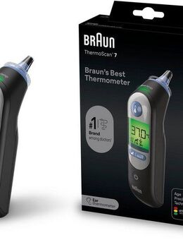 Braun Fieberthermometer ThermoScan® 7 Ohrthermometer mit Age Precision® - IRT6520B, Für alle Altersgruppen geeignet, einschließlich Neugeborener